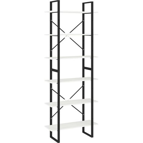 Armoire haute Design moderne, Armoire Etagère de rangement, Blanc 80x30x210 cm Bois de pin solide OIB5054E (1/5)