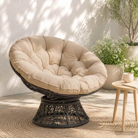 vidaXL Cojín para Silla Papasan VIANEN 100% Poliéster Crema (1/5)