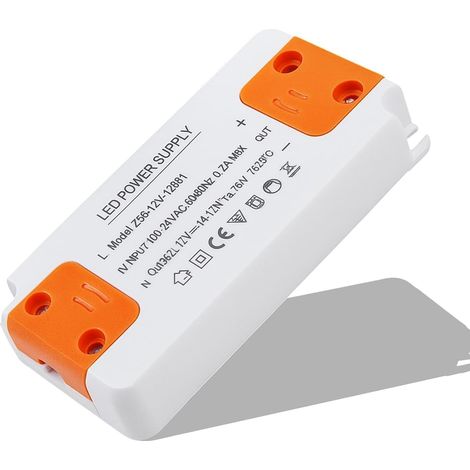 Transformateur 220V 12V Plat, Driver 12W, Driver 1A, Transfo 230V à 12V DC Tension Constante pour Basse Tension Ruban Bande Spot Ampoules MR16 GU5.3 G4 Pilotes (1/5)