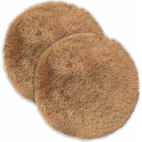 Kissenbezug 2 pcs HEERLEN Taupe Ø 50 cm PV Fleece vidaXL
