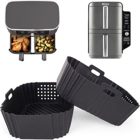 KAL-Moule silicone Air Fryer pour Ninja Double Stack 9,5L XL, panier réutilisable pour Ninja Dual Zone AF400EU. (1/5)