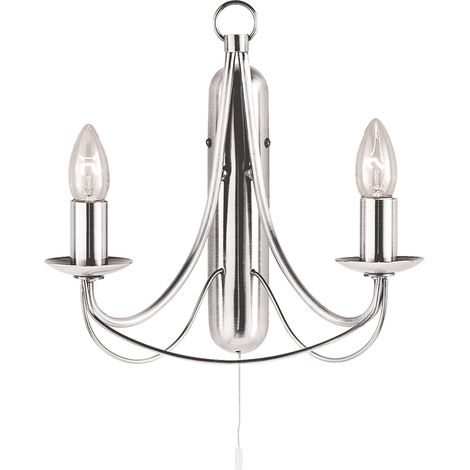 Lampada da parete Maypole 2Lt - Metallo argento satinato (1/5)
