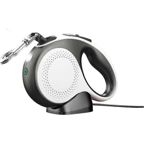 Laisse rétractable Shxx pour chien avec poignée antidérapante lumineuse, 5 m (16,4 pi) de sangle en nylon résistant et durable, anti-nœuds à 360°, verrouillage et déverrouillage d'une seule main, idéa (1/4)