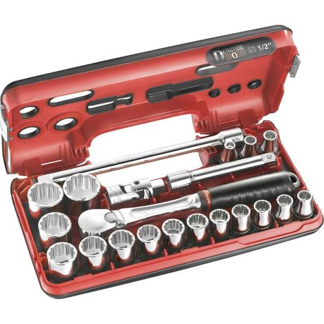 Facom Kit di chiavi a bussola metrico 1/2 (12.5 mm) 21 parti SL.DBOX112PB