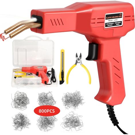 Soudage plastique Machine,Réparation de Pistolet de Soudeur, 800 PCS agrafeuse Chaud, Kit de Réparation de Pare-chocs de Voiture (1/4)