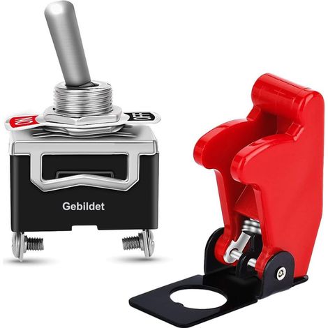 Gebildet Interrupteur à Bascule 10A/12VDC, 6A/24VDC, SPST Métal Interrupteur à Levier, on/Off 2 Positions 2 Broches, pour Voiture Tableau de Bord Lumière (Pack de 4)