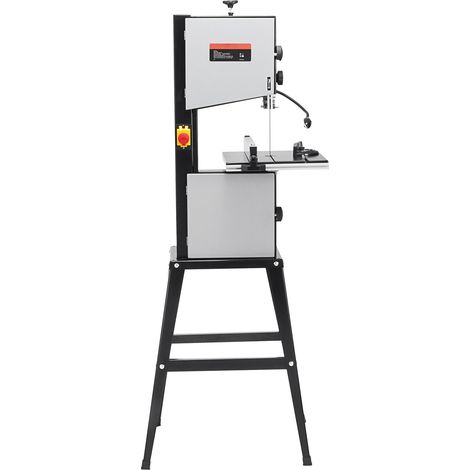 Mophorn Einrichtung der Bandsäge: 9,65-Zoll-Sägeblatt, einstellbar 506/920 U/min. 370-W-Motor treibt Holz, Aluminium und Kunststoff an. Kommt mit Ständer,Anschlag und Gehrungslehre