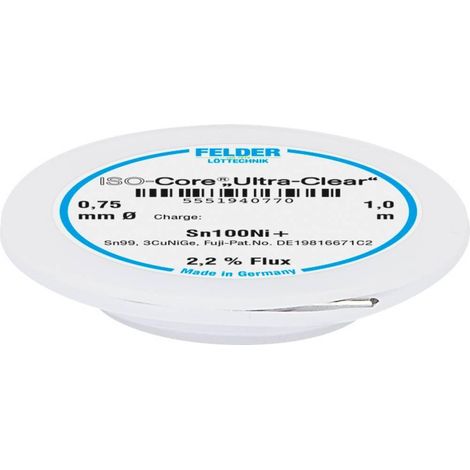 Felder ISO-Core Ultra-Clear hilo de soldadura plateado 0,75 mm