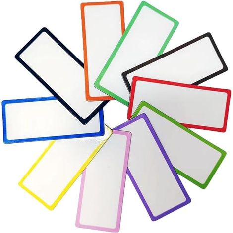 30 strisce di etichette magnetiche, 10 colori riutilizzabili e cancellabili, etichette magnetiche colorate per lavagne bianche e frigoriferi (1/5)