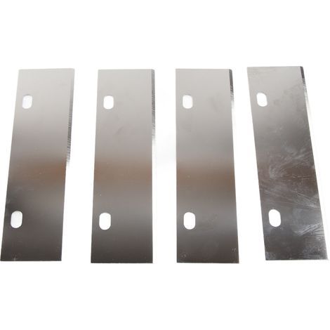 Stainless steel grill scraper blades, heavy-duty replacement griddle blade accessories for outdoor BBQ cleaning tools, 4 pieces (1/5)
