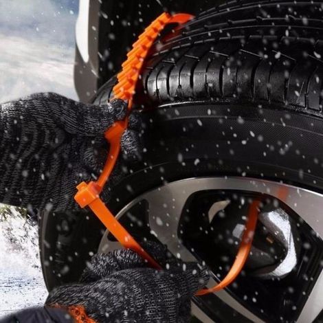 10 Notfall-Schneeketten aus Nylon mit Anti-Rutsch-Funktion, für Pkw-, Lkw- und SUV-Reifen, Wintergriff, Pannenhilfe-Set, 10 Stück. (1/5)