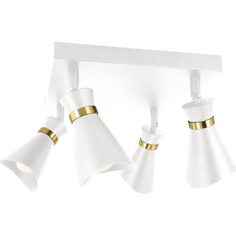 Plafoniera Loreta Struhm bianca 4 luci orientabili E14 oro (1/2)