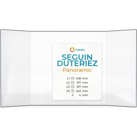 Vitre Seguin Duteriez PANORAMIC - Verre Prismatique pour insert - (197 + 438 + 197) x 422 mm (L2+L1+L3 x H1) - 4 mm (1/5)