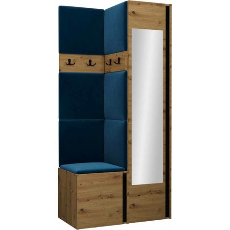 Conjunto para recibidor Pinis XXV, Manila 26, 186x82x46cm, Espejo, Tapiz, Aglomerado laminado, Colocada, Montada en la pared (1/5)