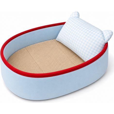 Panier très douillet pour chats bleu taille S 45 x 35 cm