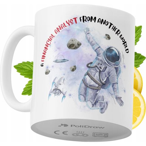 Mug humoristique pour analyste financier, avec un texte amusant et un design graphique original. Idéal pour les anniversaires, les fêtes et les occasions spéciales. Mug premium pour la maison, le bure (1/5)