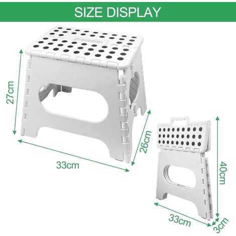 Rampe d'accès JeiibrZui à 2 marches - Conception compacte et pliable - Capacité de charge de 150 kg - Surface antidérapante - Pour la cuisine, la salle de bain, le bureau et l'extérieur (1/5)