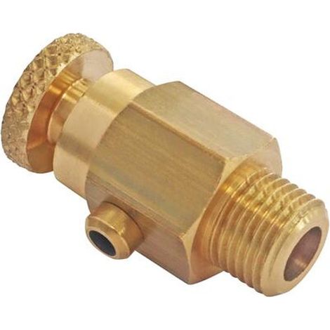 Blanc Habitat – Purgeur d'air mâle laiton brut 8/13 – Pointeau et volant molette pour purge efficace – Filetage plomberie pour radiateurs (1/4)