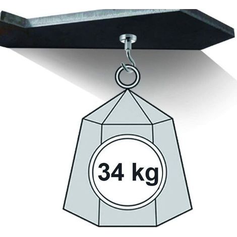 Extra starker 34-kg-Magnethaken – 32-mm-Neodym-Magnet – Werkzeuglose Montage – 6-teiliges Hochleistungs-Set (1/4)