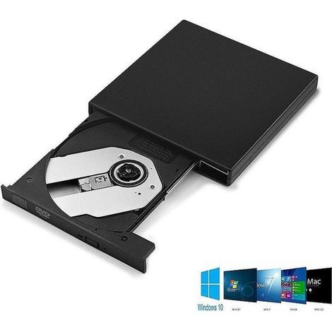 Lettore/masterizzatore CD/DVD esterno Plug & Play - USB 2.0 (1/5)