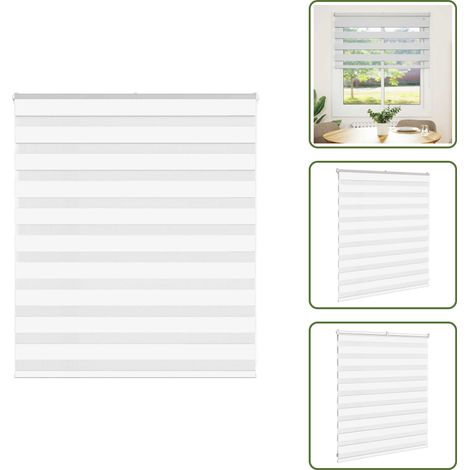 vidaXL Zebrarollo Weiß 120x100 cm Stoffbreite 115,9 cm Polyester (1/5)