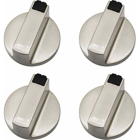 Bouton Cuisinière à Gaz - Lot de 4 Boutons de Commande Universels en Métal 6 mm pour Four et Cuisinière,de (1/4)