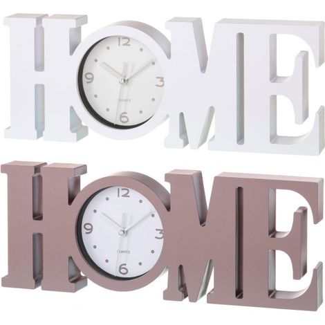Set de 2 Horloges Décoratives en Plastique Gris et Blanc - Home (1/3)