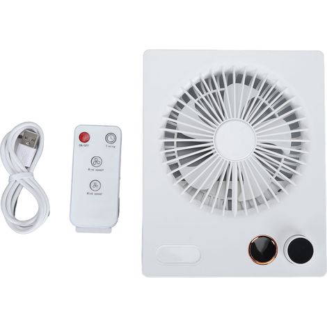 Ortviai Ventilateur de bureau ultra fin, rechargeable USB, réglage continu de la vitesse, blanc – 4000 mAh, silencieux, pliable (1/5)