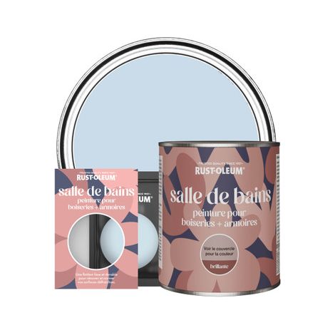 Peinture pour Boiseries & Armoires de Salle de Bains, Finition Brillante - Ciel Bleu (1/3)