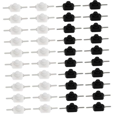 Boutons Poussoirs Lampe Torche Autobloquants Dc30v 0.5a 50 Pièces Noir Et Blanc Plastique Interrupteurs Marche/arrêt Compatibles Lampe Torche Électrique Usage Domestique Et Électronique (1/5)