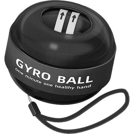 Boule d'entraînement pour poignet auto-démarrage, réduction du stress et renforcement musculaire, noir (1/5)