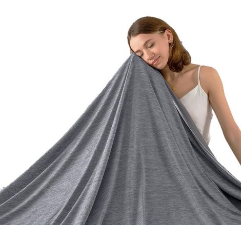 Couette d’été double face – 230x230 cm – Gris – Respirante, douce – Lit et canapé – Rafraîchissante (1/5)