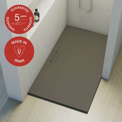 Receveur de douche Poalgi, extraplat, gris tundra, L.90 x l.140 cm, série Shile