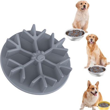Tapis d'alimentation lente 12,4 cm - tapis antidérapant forme flocon, gris (1/5)