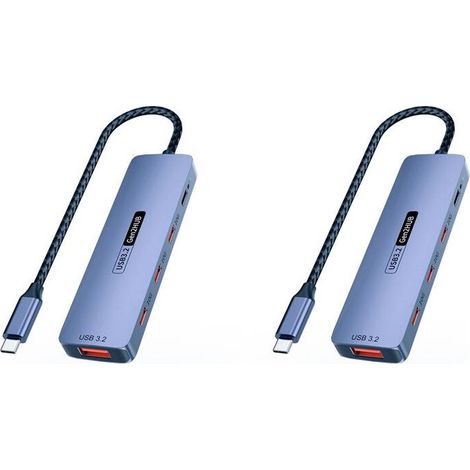 2X hub USB C hub USB Type-C 3.2 10 Gbps haute vitesse PD100W charge USB Type-C 3.2 adaptateur répartiteur pour ordinateur portable téléphone PC (1/5)