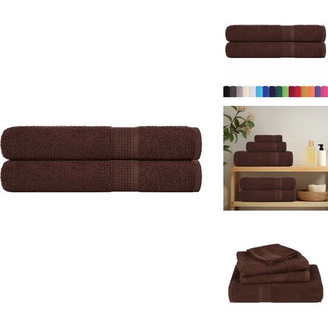 Serviettes 2 pcs marron 100x200 cm 360 g/m² 100% coton - Serviette - Serviettes - Serviette De Plage - Serviette De Bain (1/5)
