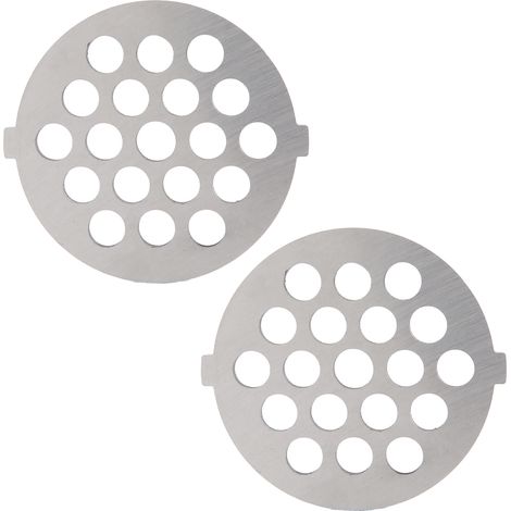 2 lames de hachoir électrique en acier inoxydable, plaque de broyage à trous ronds pour hachoir de type 5/B (7 mm, 19 trous) (1/5)