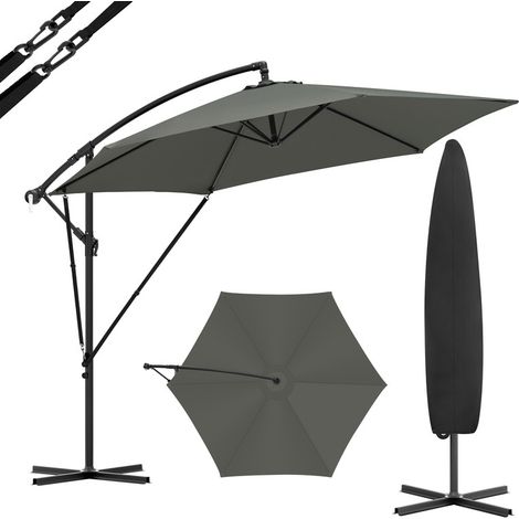 Parasol de jardin à manivelle – Protection UV, inclinable et étanche, parasol de plage avec housse de transport pour balcon, patio et extérieur (1/5)