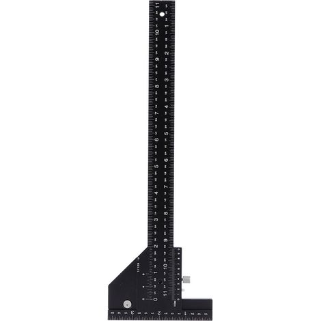 Righello a T righello per tracciare le misure in lega di alluminio nero multifunzione per modellatori di cassette degli attrezzi da officina Artigianato domest,Righello di Misurazione Dell'angolo
