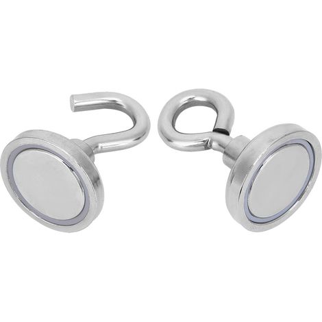 2 Stück magnetische Angelhaken, Magnetzubehör, rostbeständige 3-lagige Beschichtung N35 (1/5)