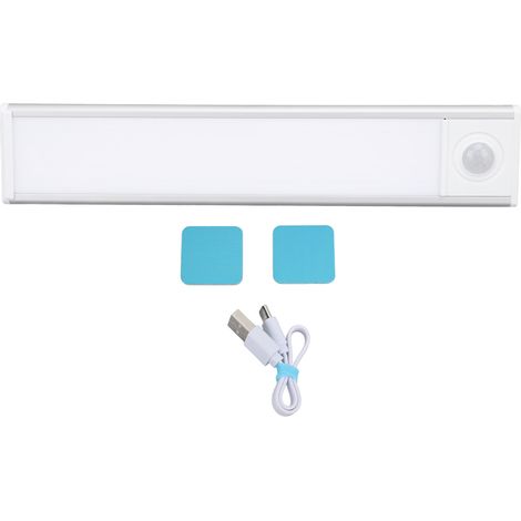 Ortviai Bande LED intelligente avec capteur de mouvement, rechargeable, magnétique et ultra-fine pour placards – 20 cm, argent (1/5)