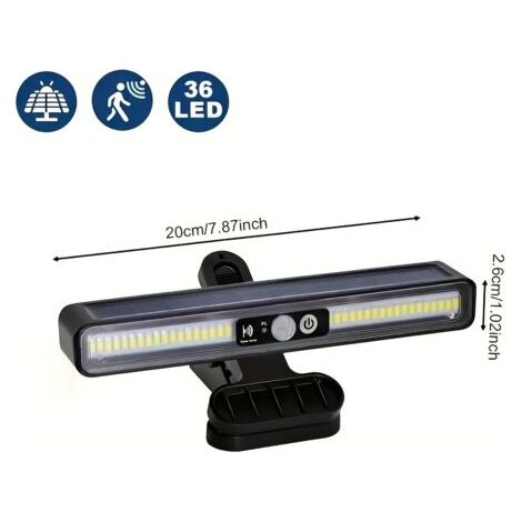 Lampe Solaire à Clip Ultra-Lumineuse – Éclairage Extérieur Sans Fil pour Jardin, Clôture, Balustrade, Allée et Pots de Fleurs