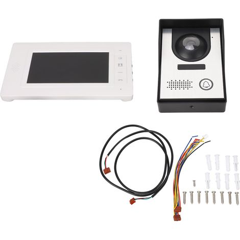 Interphone vidéo filaire 7 pouces avec vision nocturne mains libres pour la maison (prise UE 100-240 V). (1/5)