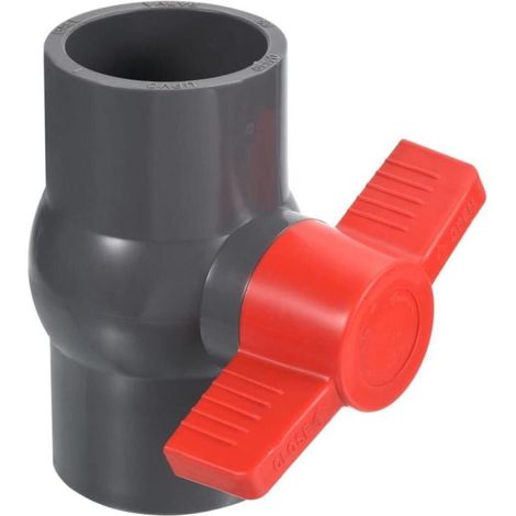 2 robinets à bille en PVC, conduites d'eau, joints de réparation en plastique, diamètre intérieur 40mm, raccords de vanne à douille, adaptateur, gris (1/4)