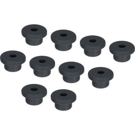 10Pcs Support D'Œillet en Caoutchouc de Type T, Diamètre 18mm (25X8X13mm), Protection de Joint, Bouchons de Trous Flexibles Pour Tuyau de Câble Noir (1/5)