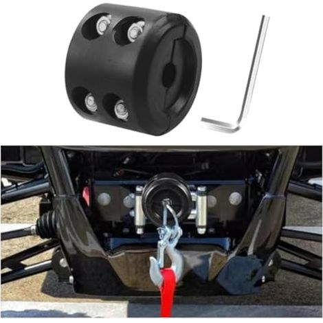 Mandark Butée de crochet de câble de treuil de voiture en caoutchouc avec vis et écrous en acier inoxydable pour corde synthétique, accessoires extérieurs de véhicule, universel pour VTT, UTV, SUV (1/5)