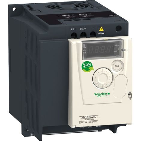 Schneider Electric – Variateur de vitesse monophasé 220V – Sortie triphasée 230V 2,2kW – Protection thermique – Inversion sens de rotation – IP20 (1/9)
