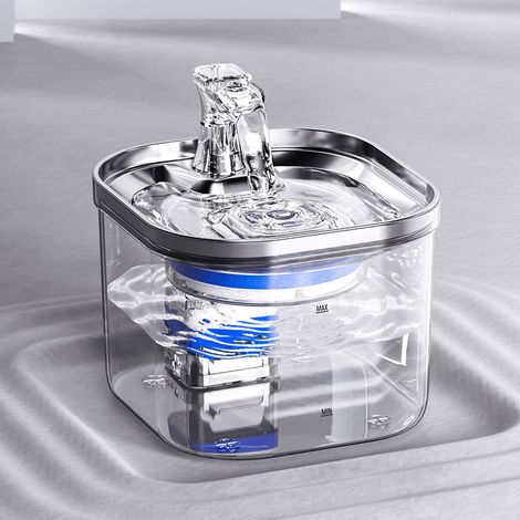 AIDUCHO Fontaine À Eau Pour Chat Distributeur D'eau Automatique Pour Chat En Acier Inoxydable 2l Fontaine À Eau Potable Ultra-Silencieuse Pour Animaux De Compagnie Fontaine Pour Chien Bol À Eau Pour C (1/4)