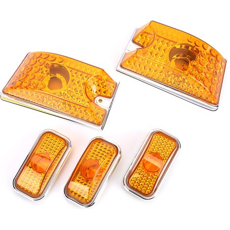 Feux de toit jaune avec ampoule LED 15060523, remplacement pour Hummer H2 SUT 2005-2009, optique de pavillon, verre ambre, kit compatible. (1/5)
