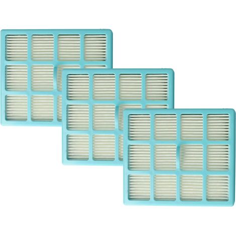 vhbw 3x filtro compatibile con Philips Easy Life FC8134/11, FC8136/01, FC8135/01, FC8142/01, FC8137/01 aspirapolvere - filtro HEPA blu / bianco